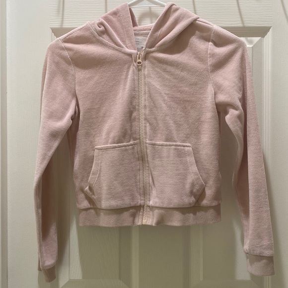 Girl Velour pink hoodie - Picture 1 of 3